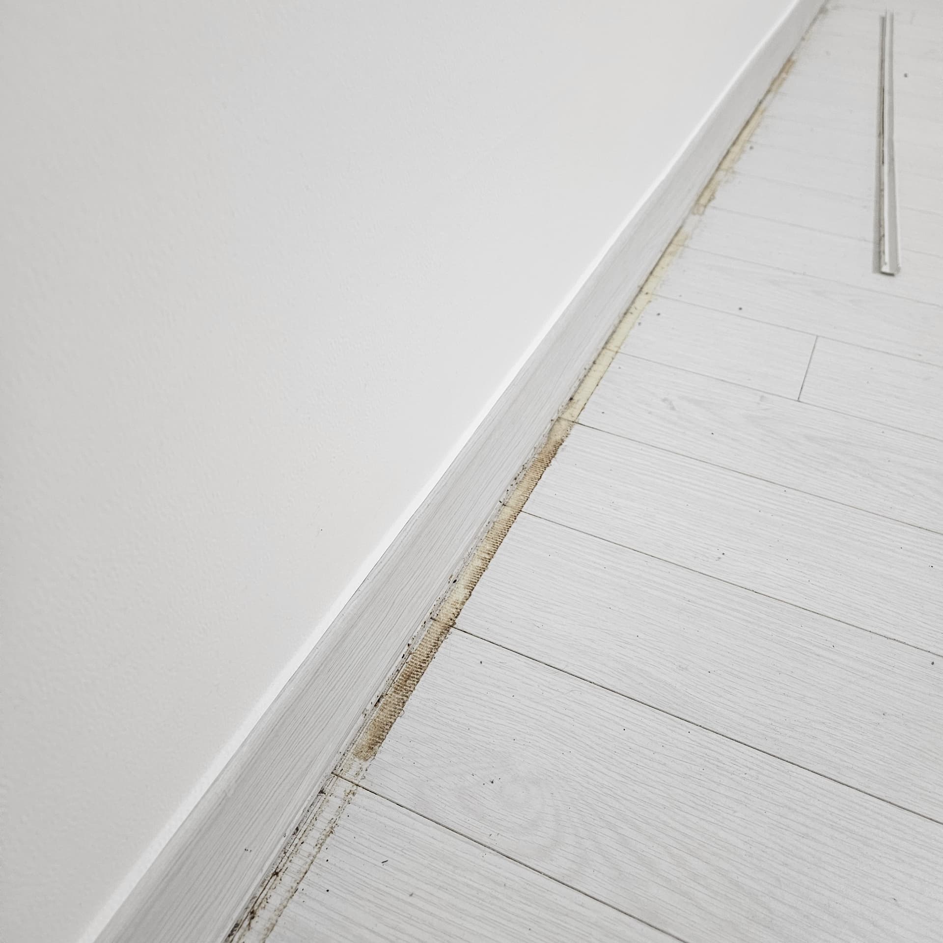 걸레받이·바닥 모서리 분진 제거 - 입주청소 시공사례 시공 전 - 청소 전 상태